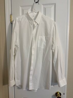 Muji White Long-Sleeve Dress Shirt